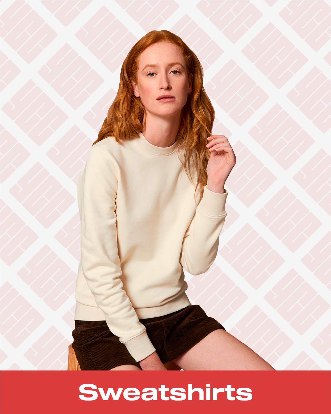 Sweatshirts category image of a woman modelling a natural raw coloured Stanley/Stella SX003 sweatshirt
